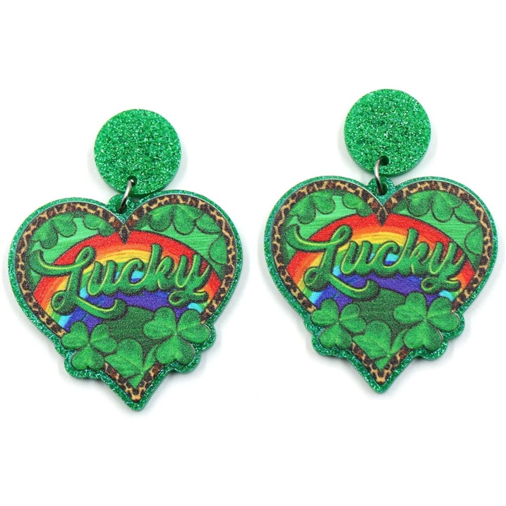 💫🍀LUCKY Rainbow🌈Luck o’ the Irish Earrings🌈🍀💫 - Picture 1 of 5